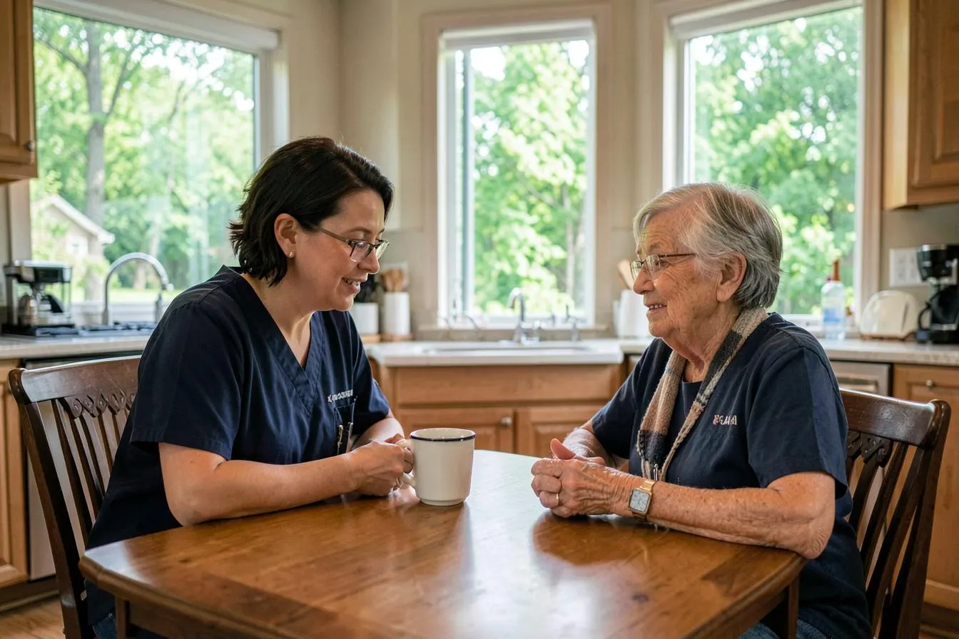 Avida caregiver supporting a senior at home in Franklin, Wisconsin